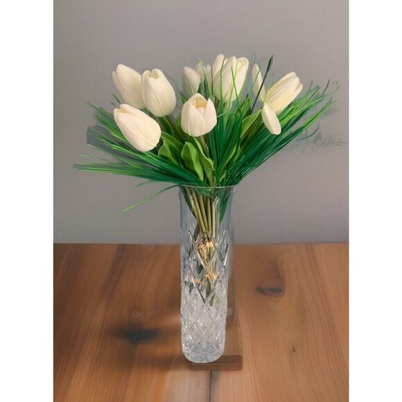 Atlantis Crystal Vase 10.5" Tall ATL14 Collection Vintage MCM Tube Flowers Shiny - Picture 1 of 16